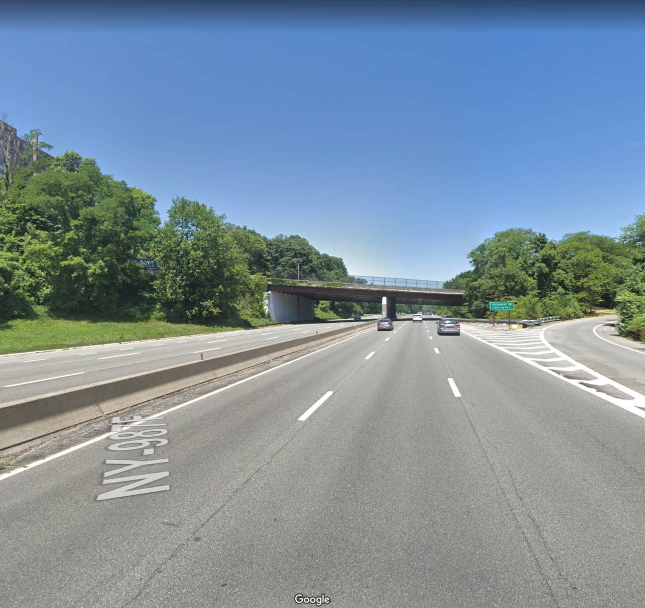 Two northbound lanes of the Sprain Brook Parkway in Yonkers remained closed due to a serious three-vehicle crash.