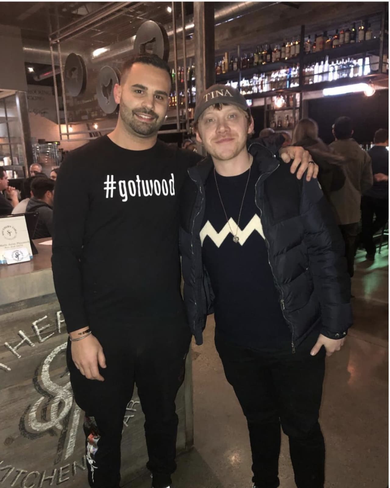 Southern Table & Bar owner Michael Ferrara with recent visitor Rupert Grint of Harry Potter fame.