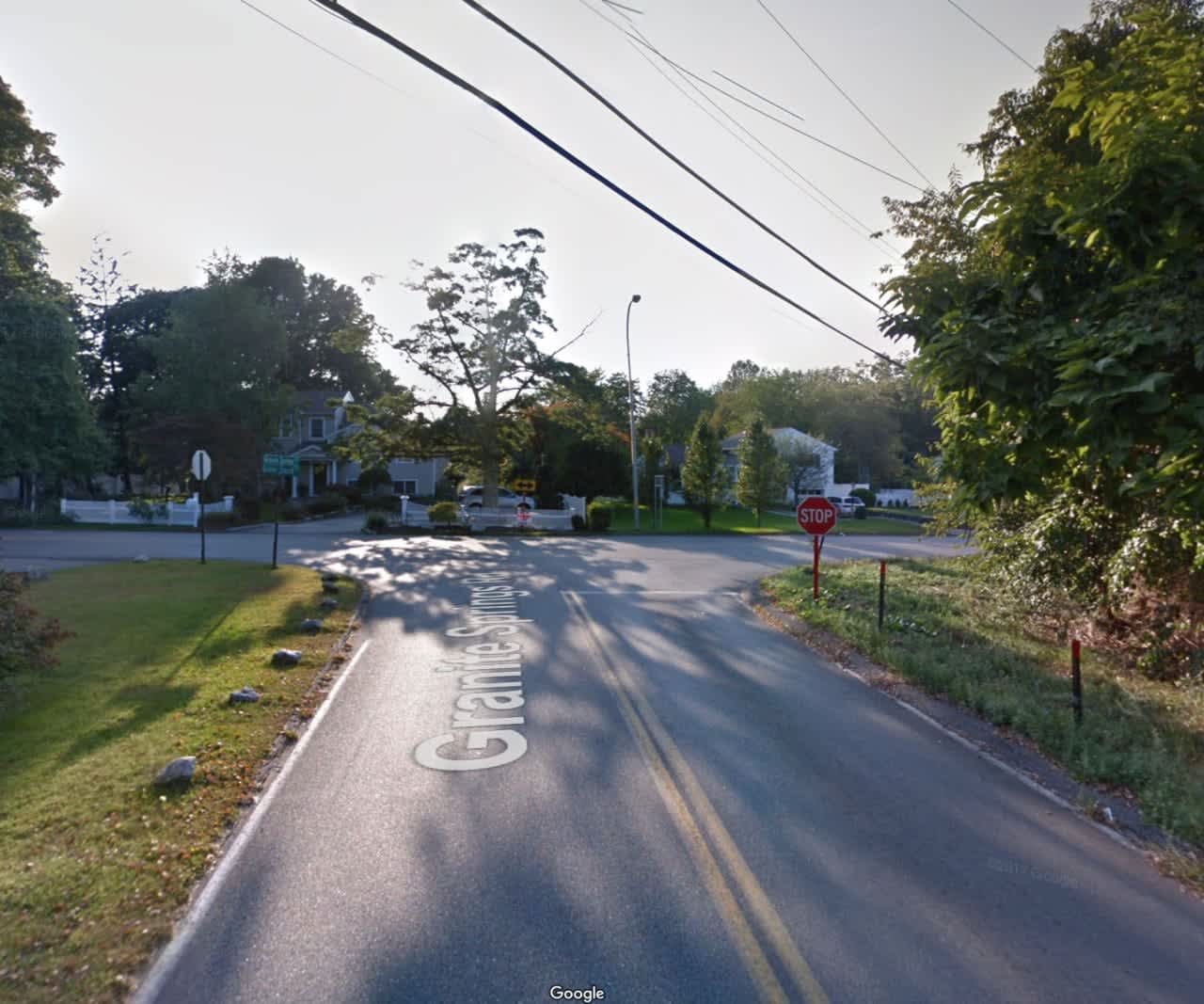 Granite Springs Road at the intersection of Quaker Church Road in Yorktown.