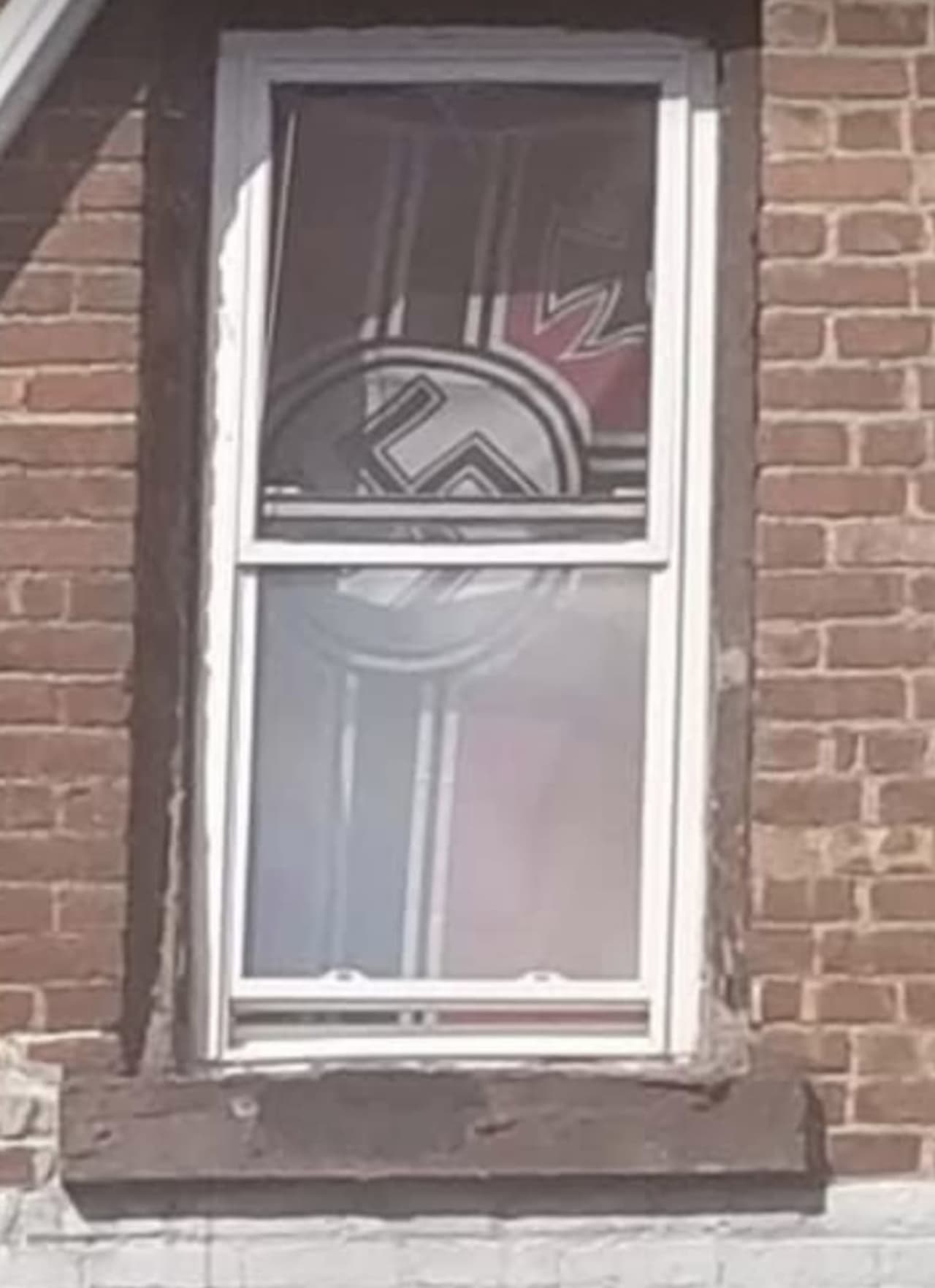 The Nazi flag that was hanging in a Poughkeepsie window.