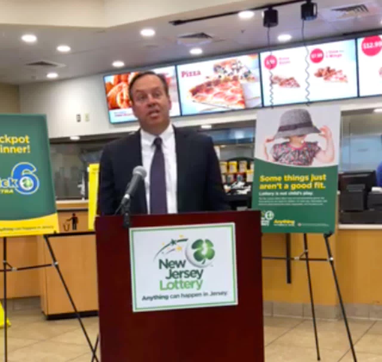 Acting NJ Lottery Director Jim Carey at the Pilot Travel Center in Newark.