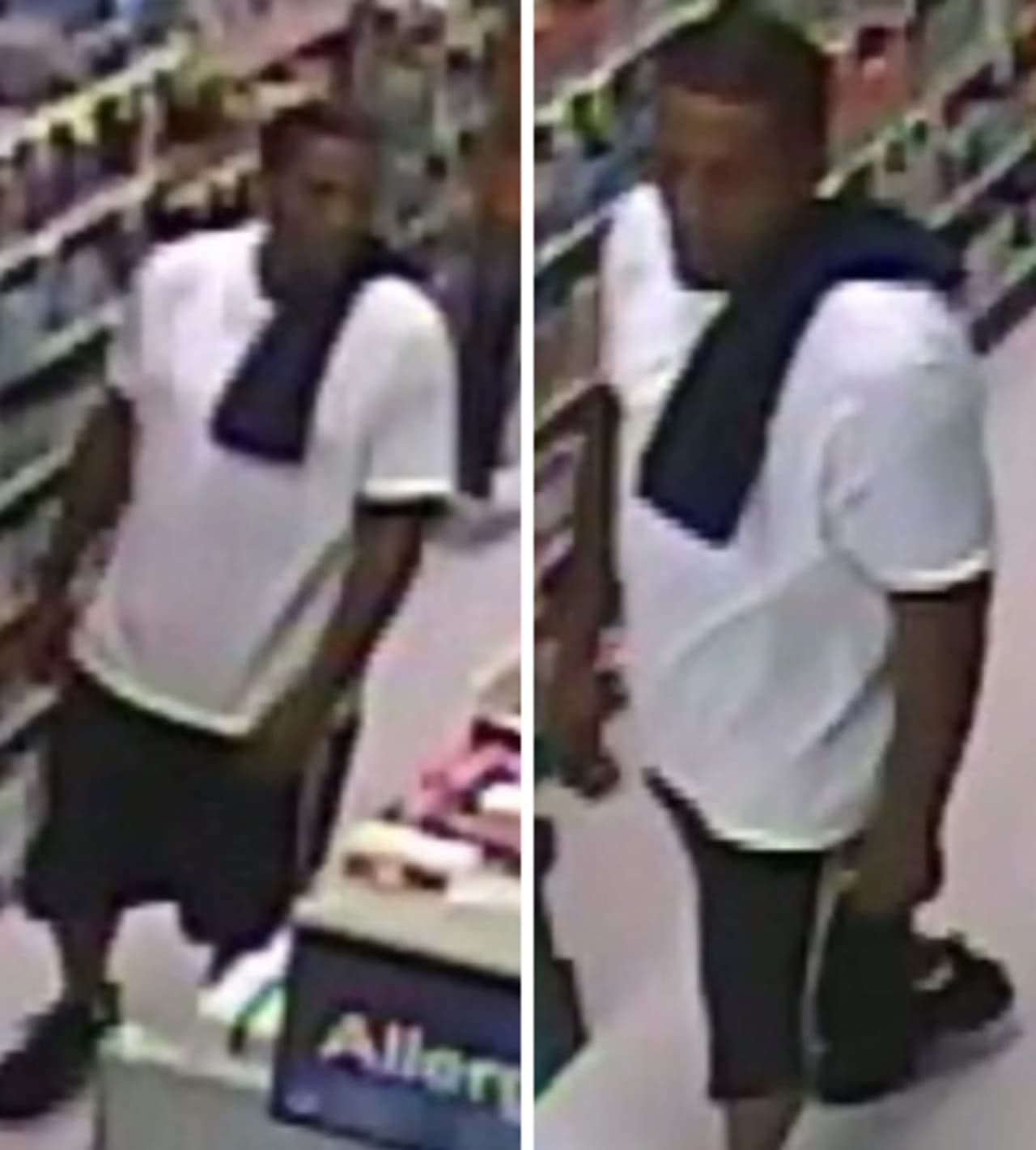 Police are on the lookout for a man suspected of stealing $800 worth of Sudafed from Rite Aid in Shirley (809 Montauk Highway) on Friday, Aug. 9 around 3 p.m.