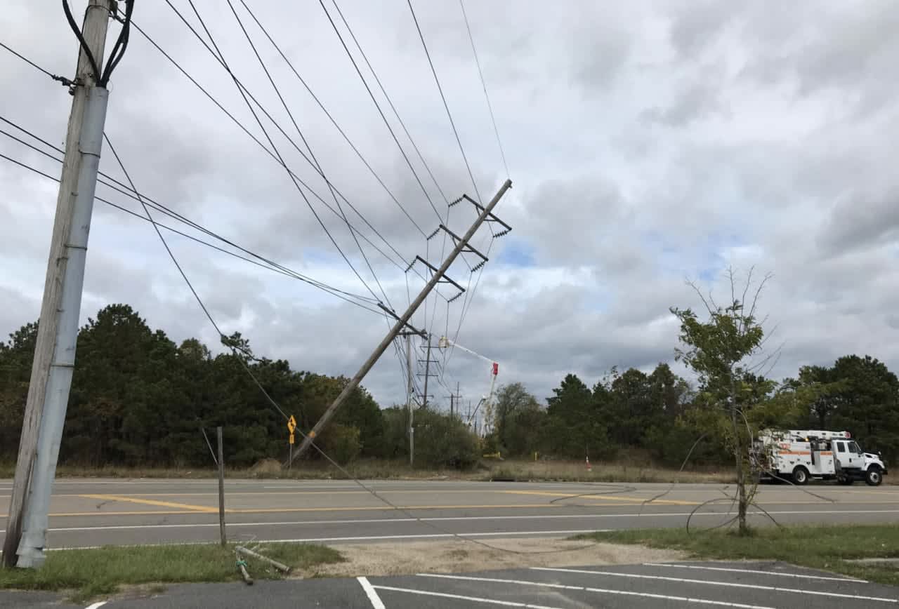 PSEG Long Island is working to repairs downed lines and poles.