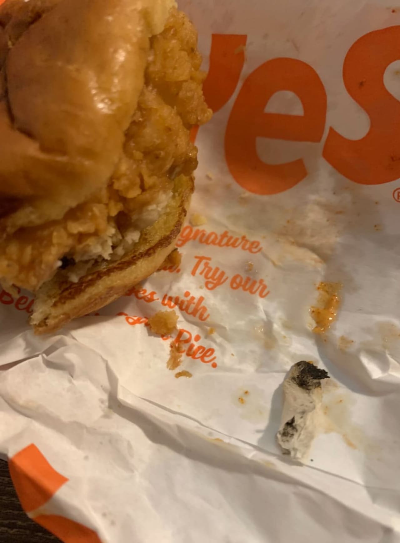 A man found a joint in his Popeye's Chicken Sandwich that came from a Manhattan location.