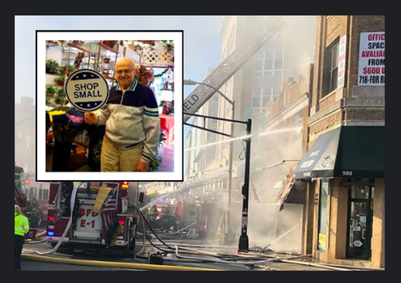 Roxy Florist owner Nick Zois is responsible for Bloomfield's thriving downtown, doubling as the landlord of 55 Washington St. He spent Tuesday morning watching his building burn to the ground.