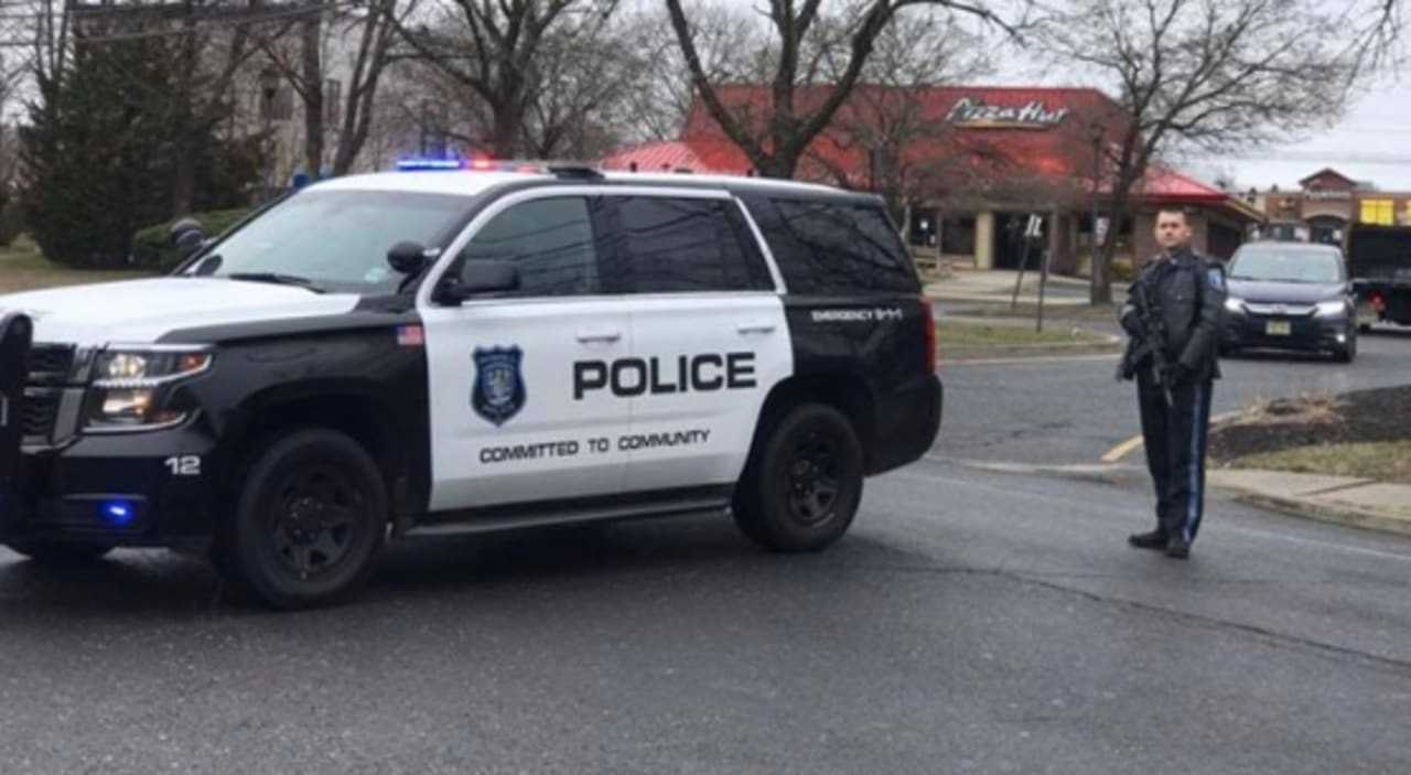 Howell police at the scene of a robbery at Pizza Hut on Route 9.