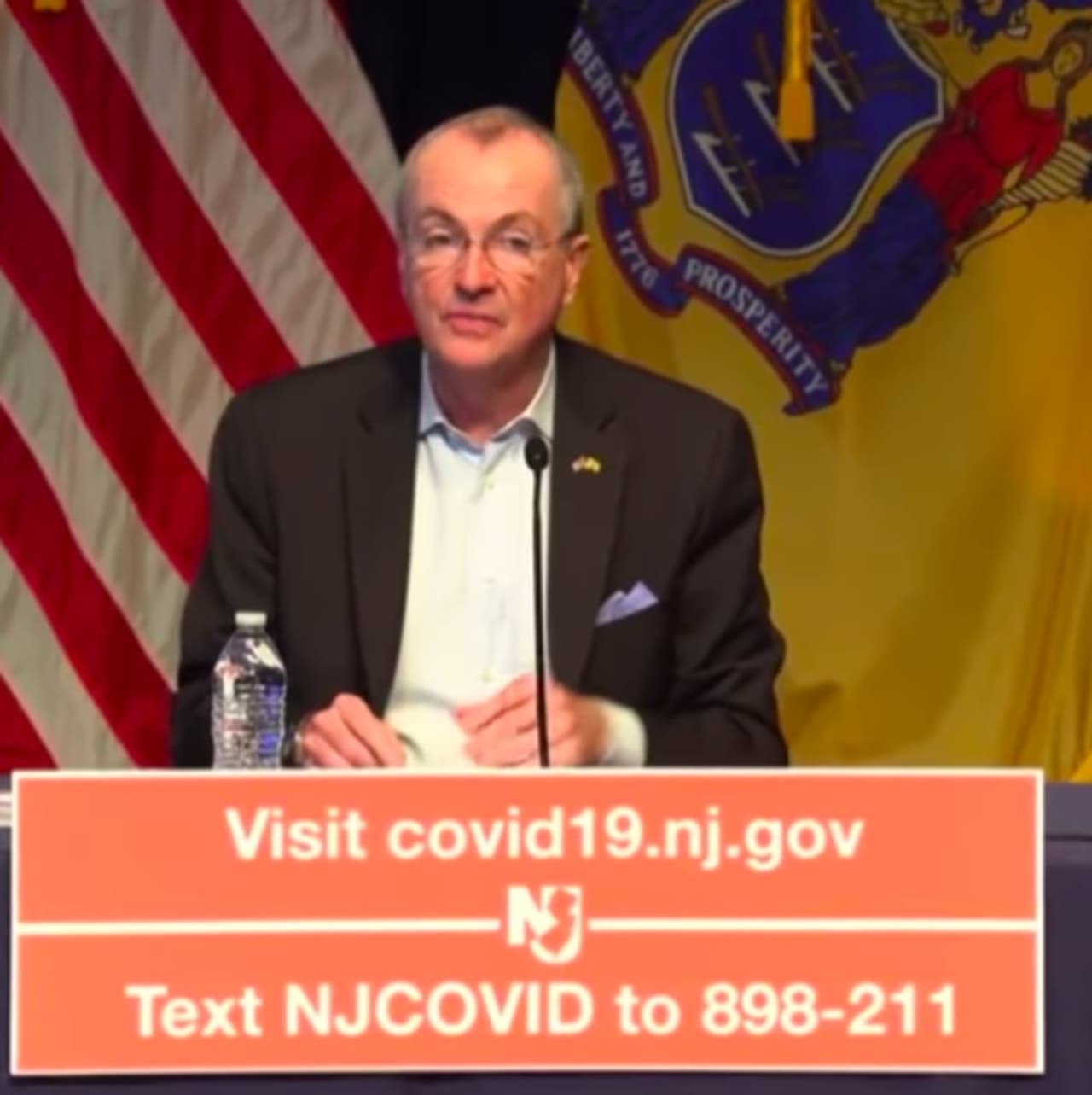 Gov. Phil Murphy during Monday's news briefing.