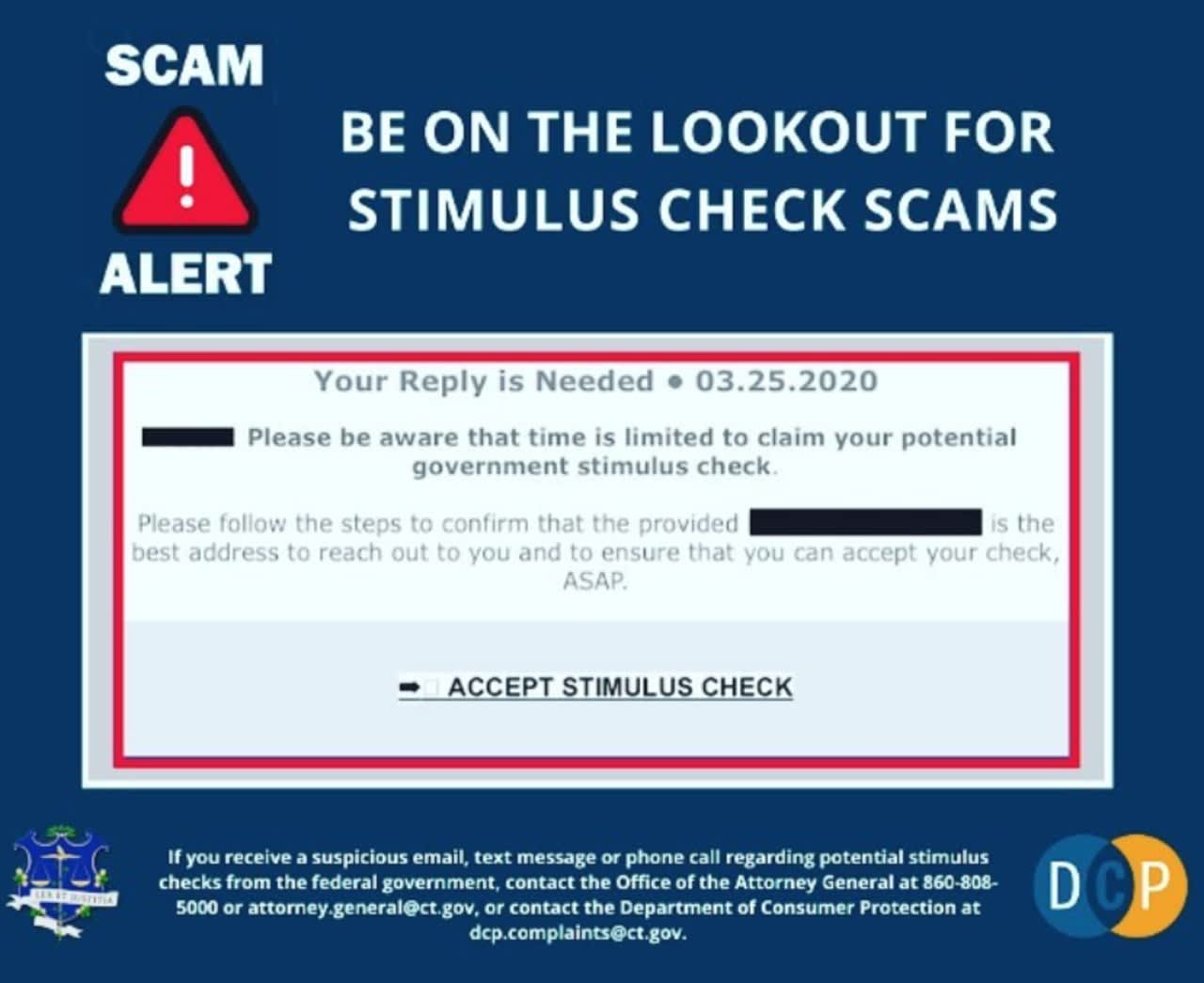 Connecticut Attorney General William Tong and the Connecticut State Department of Consumer Protection is warning residents to be aware of potential scammers during the COVID-19 outbreak.