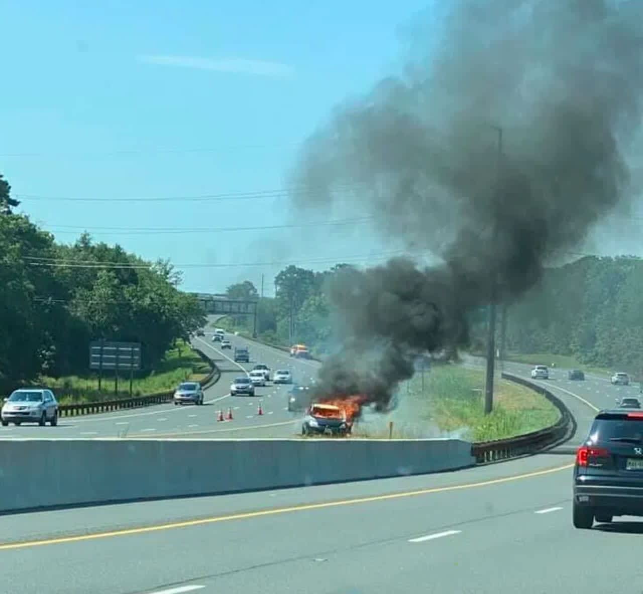 The scene of a fatal crash on the Garden State Parkway on Tuesday in Atlantic County. (Photo by Breaking AC @ https://www.facebook.com/breakingAC/)