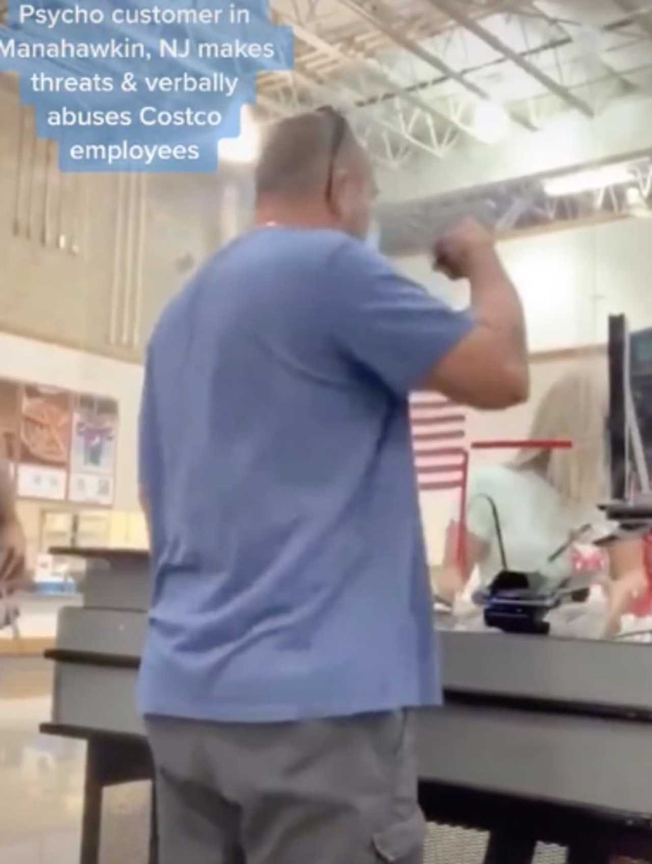 An angry customer was captured on a TikTok video berating a Costco cashier at a Jersey Shore store. (Courtesy @erica_keep_it_real)