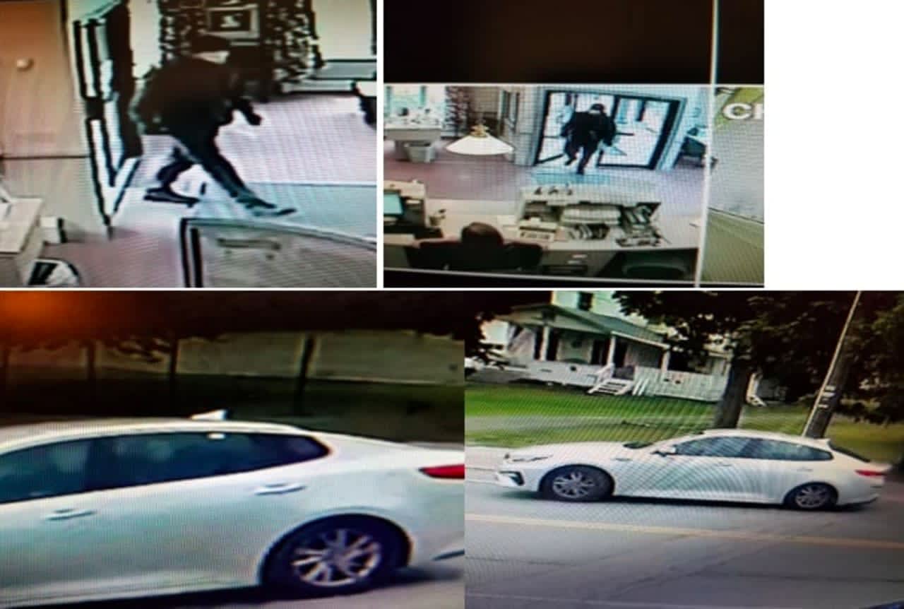 Surveillance footage of the wanted man and his vehicle