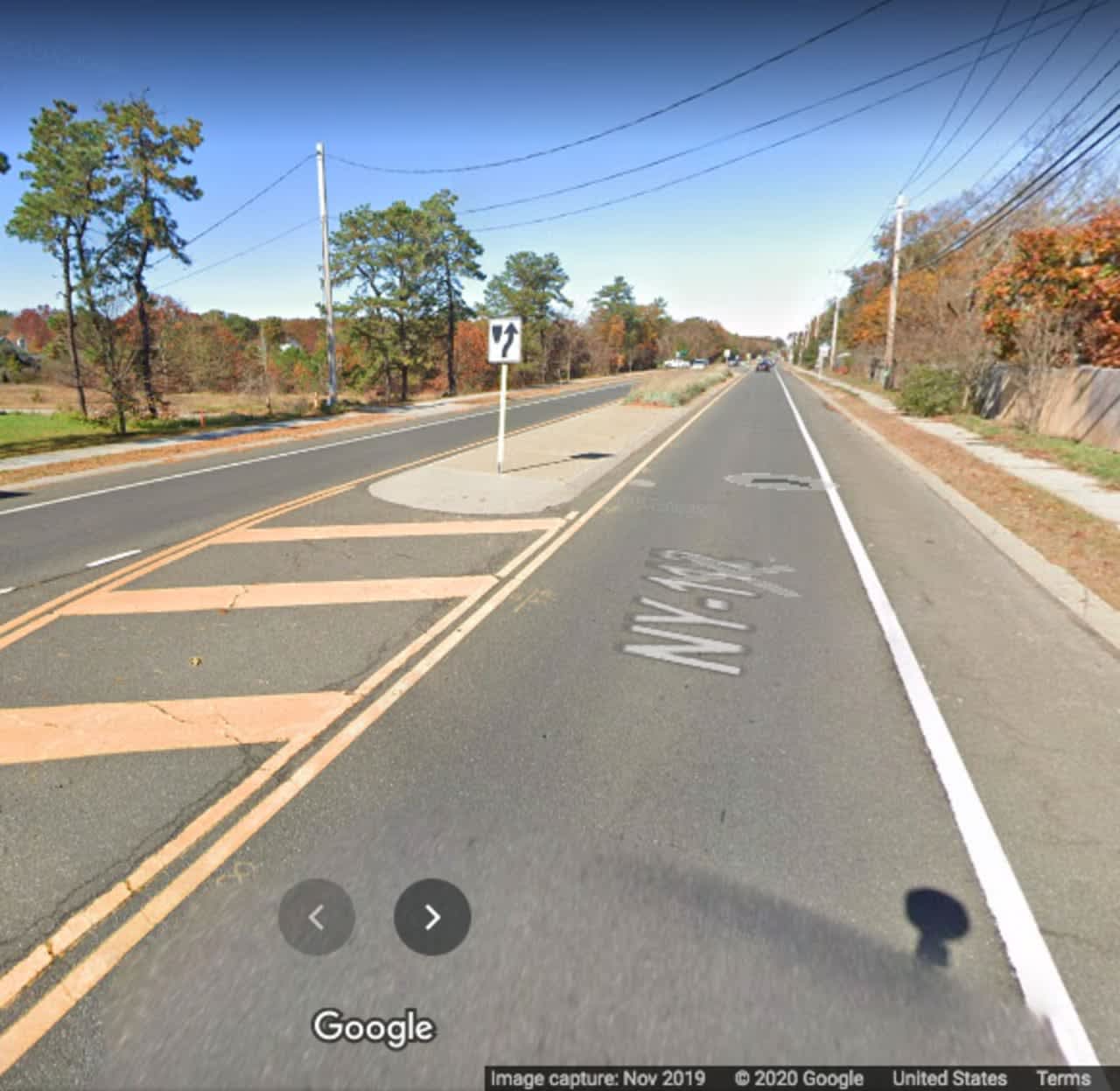 The area of Route 112 in Coram where the crash happened.