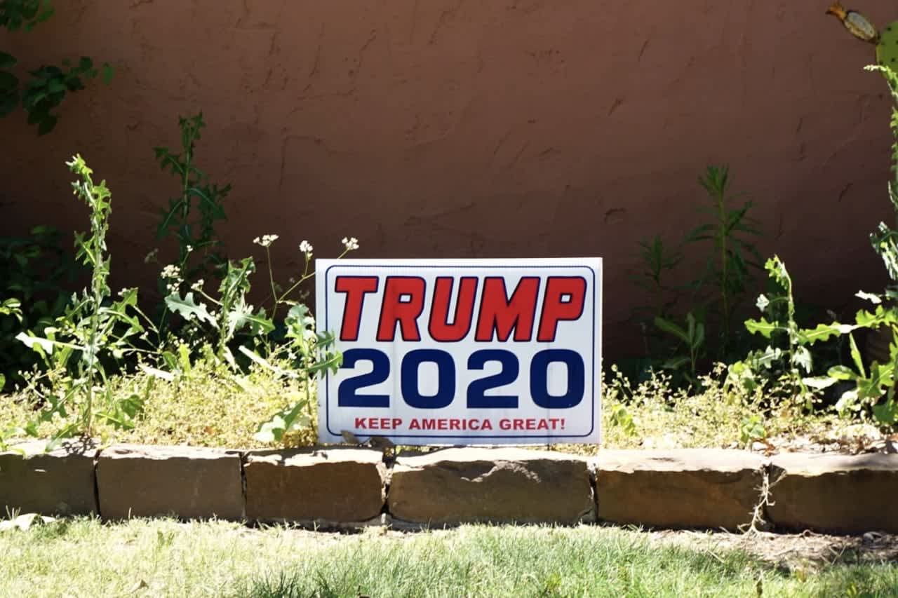 A man suffered injuries attempting to hang a "Trump 2020" sign on I-95 in Greenwich.