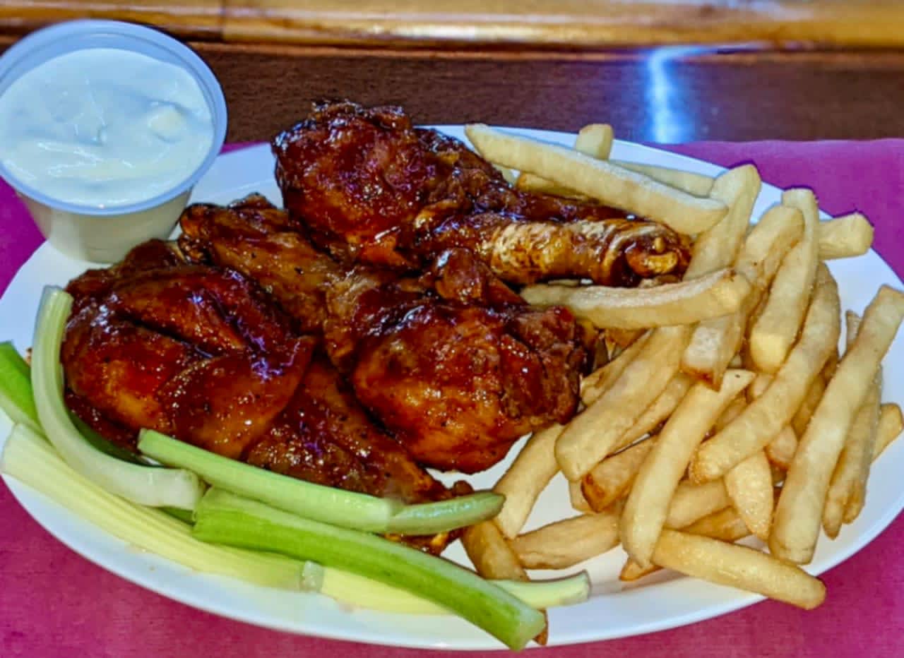 The Wings of Unusual Size are among the dishes available at the Red Zone Bar & Grill.