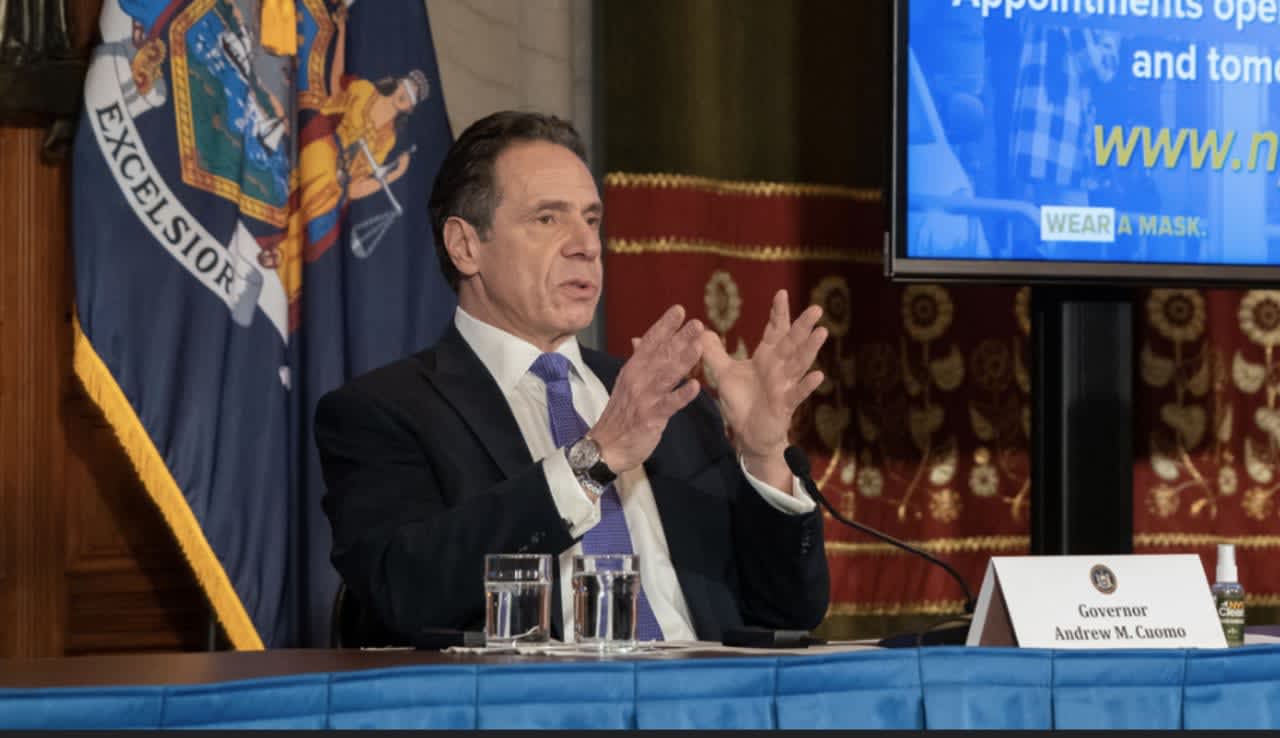 Gov. Andrew Cuomo at a news briefing on Wednesday, March 3.
