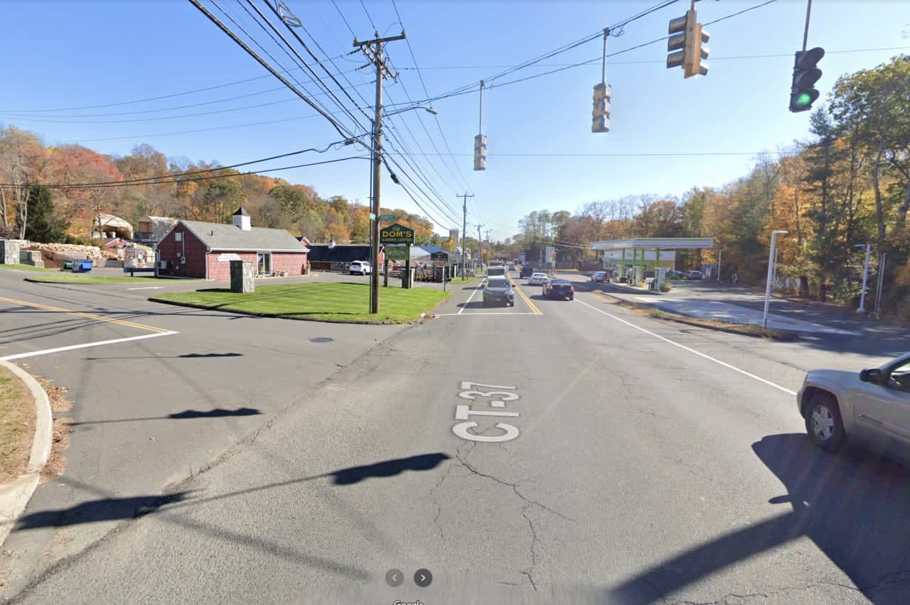 Two were hospitalized after crashing at the intersection of Padanaram Road and Jeanette Street in Danbury.