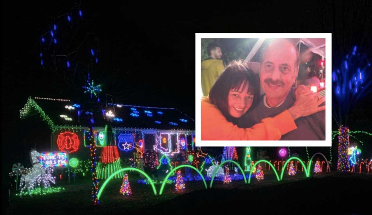 John Russo and Toni Alessio Paladino and their Paramus display.