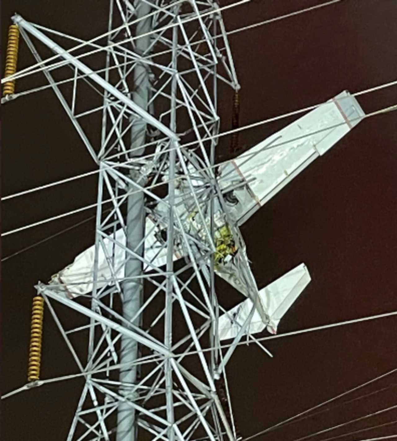 A small plane that took off from White Plains Airport crashed into a power tower in a section of Montgomery County on Sunday, Nov. 27.