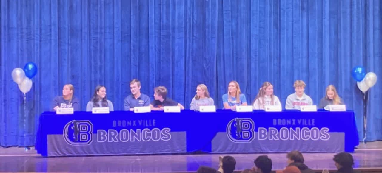 Nine student-athletes from Bronxville High School sign letters of intent to compete as Division I athletes.