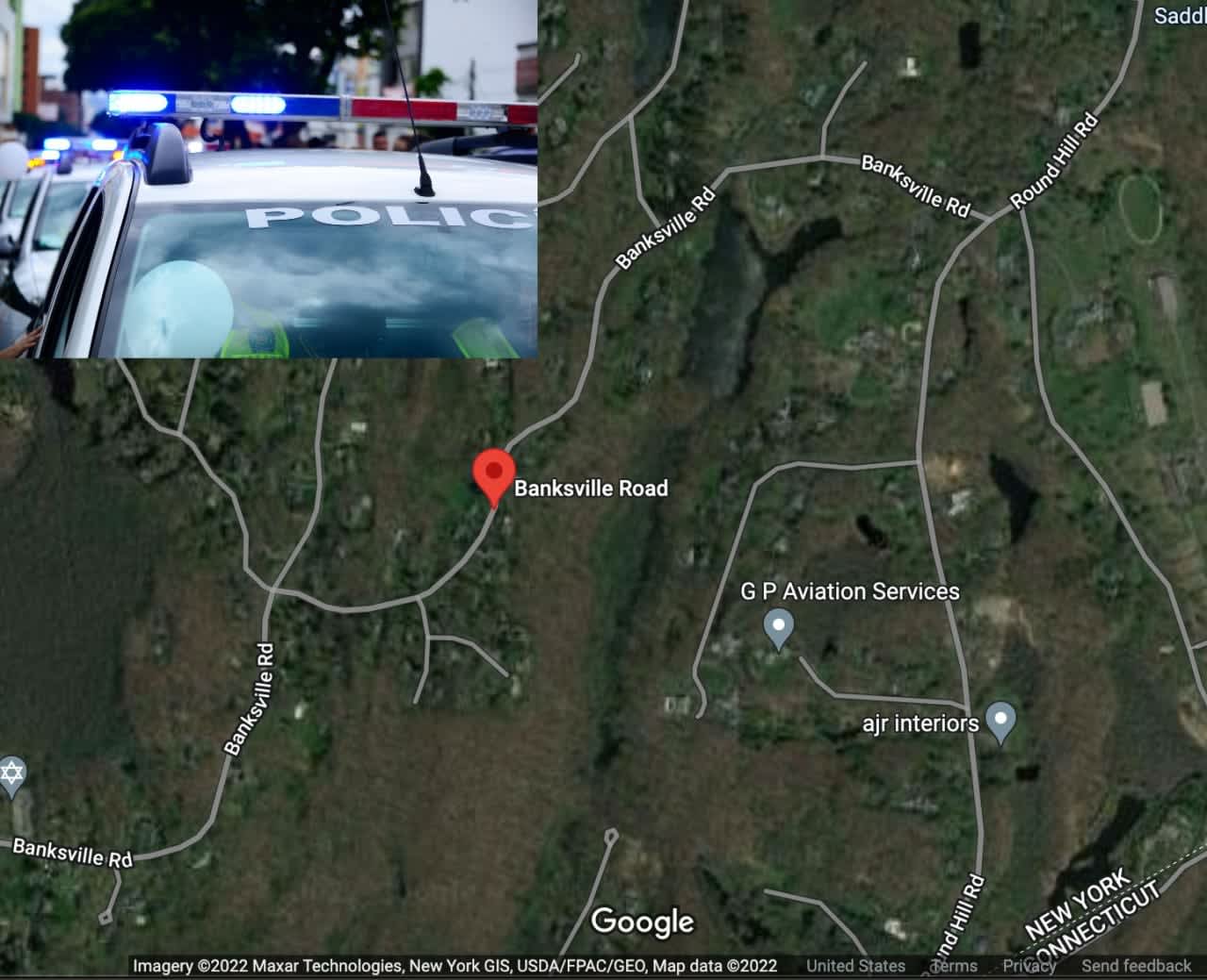 The stolen BMW was found on Banksville Road in Armonk.