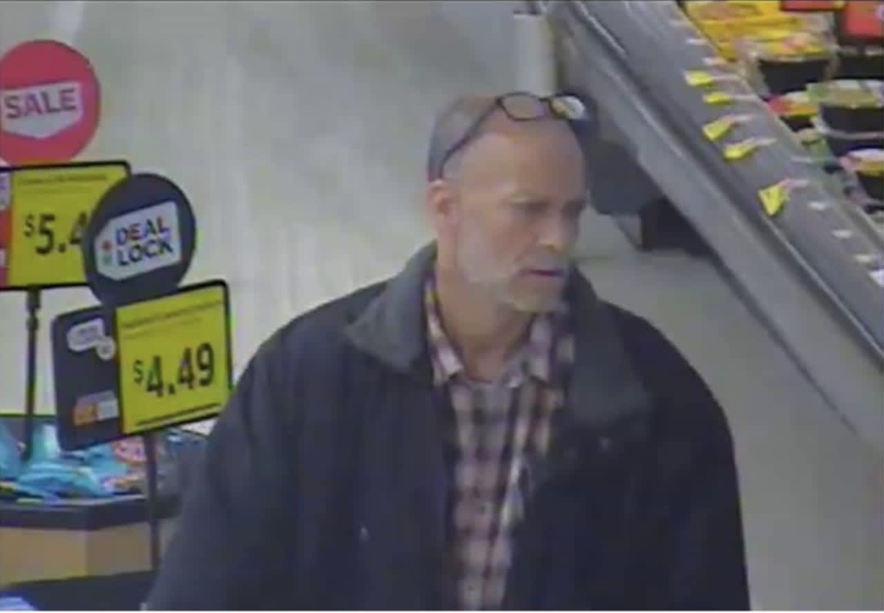 Police released security footage of a man who allegedly stole over $500 in groceries from a Stop & Shop in Port Chester.