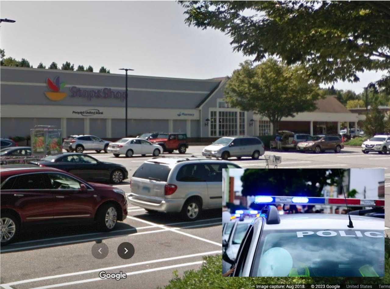 The area of the fight at the Stop & Shop in Trumbull.