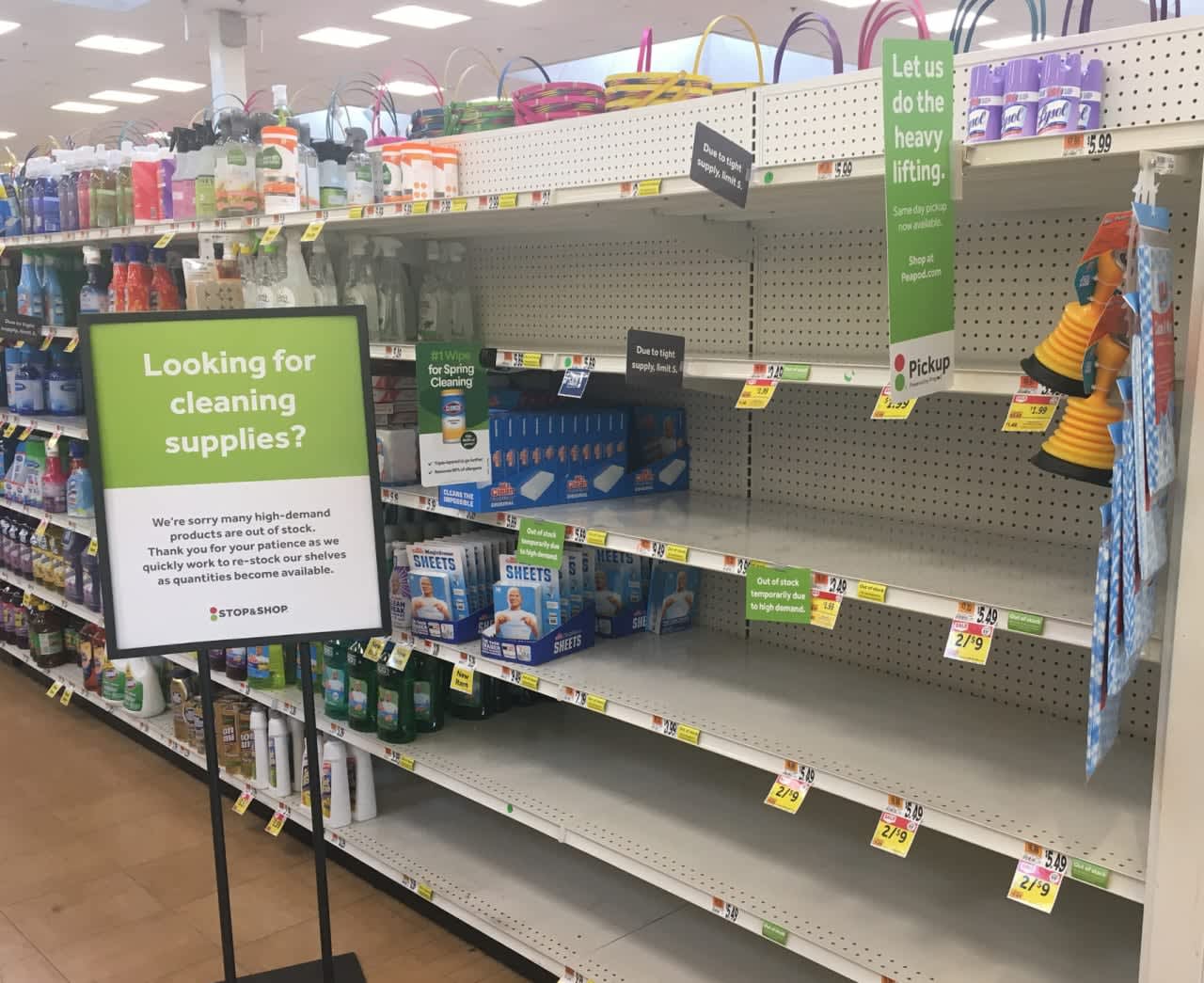 Empty shelves during the start of the COVID-19 pandemic in 2020