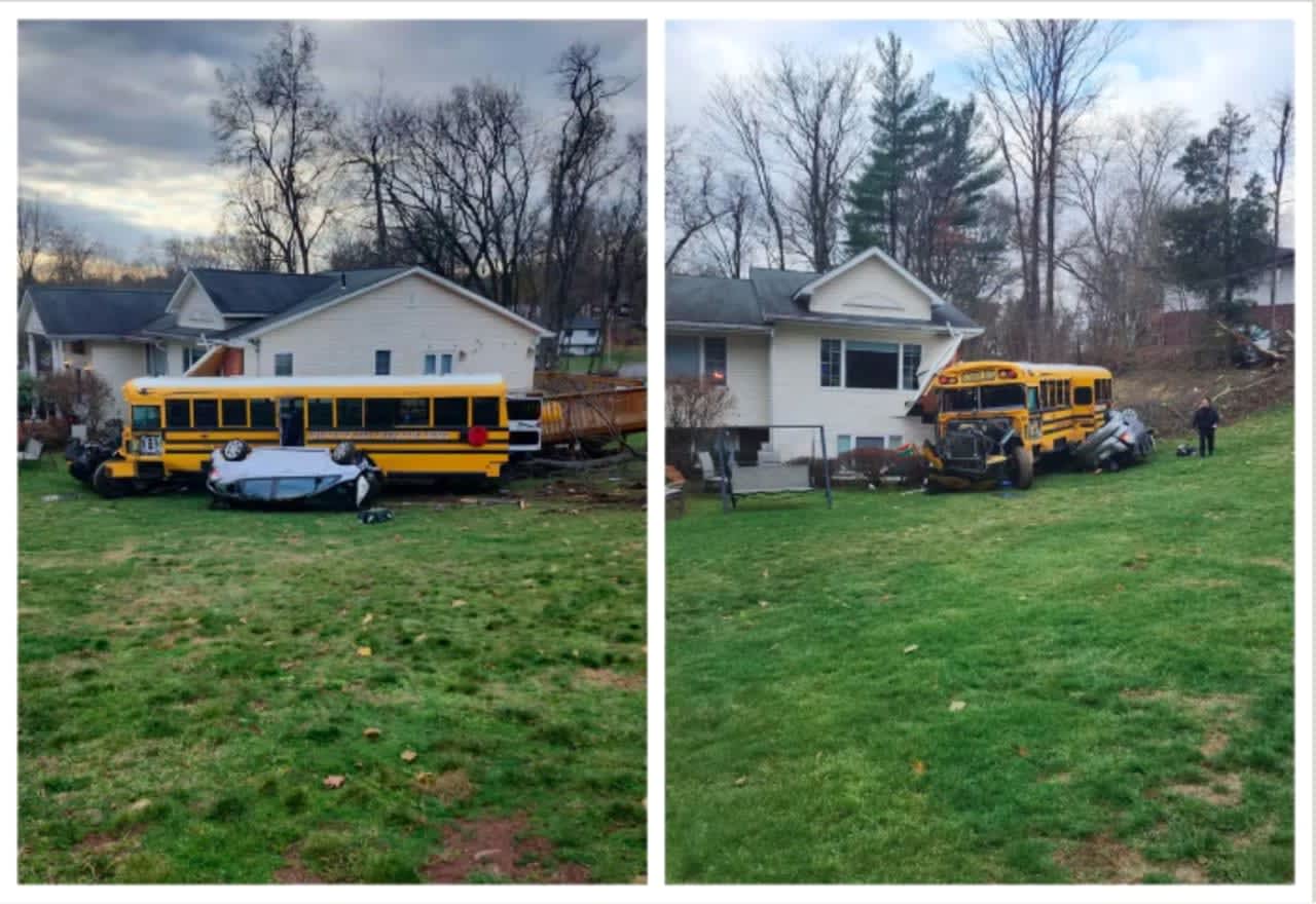 Seven children and a school bus driver were injured when the bus crashed.