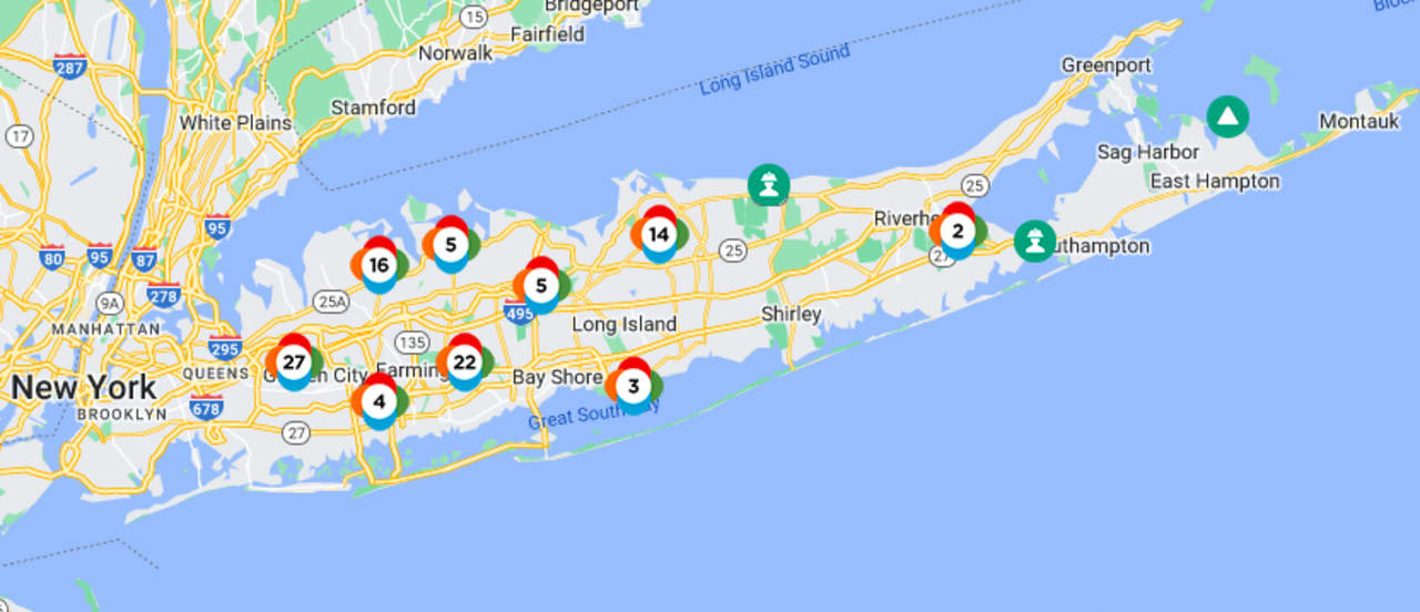 PSEG Long Island's power outage map.