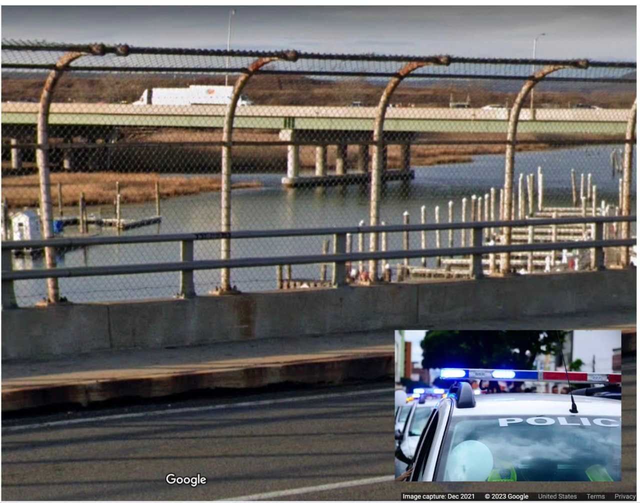 The area where the body of the missing woman was found.