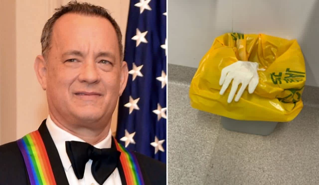 Tom Hanks posted the photo at right along with his Wednesday night tweet.