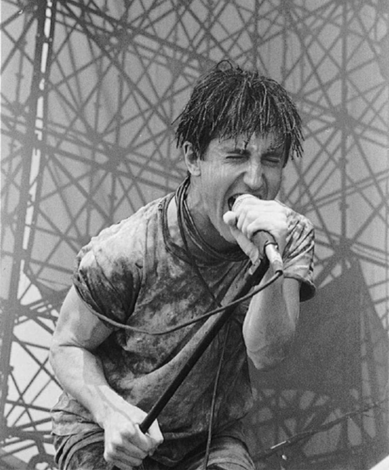 Nine Inch Nails' Trent Reznor, during a live performance in the inaugural Lollapalooza tour, in 1991. School of Rock students will pay homage to the tour in an upcoming performance.