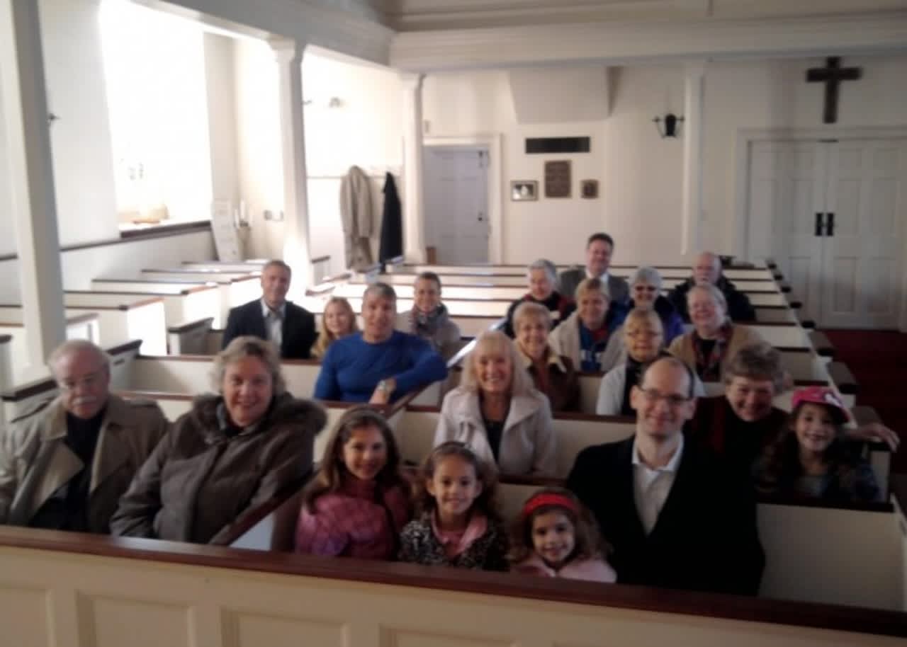 Some of the congregation at Old Stone Church