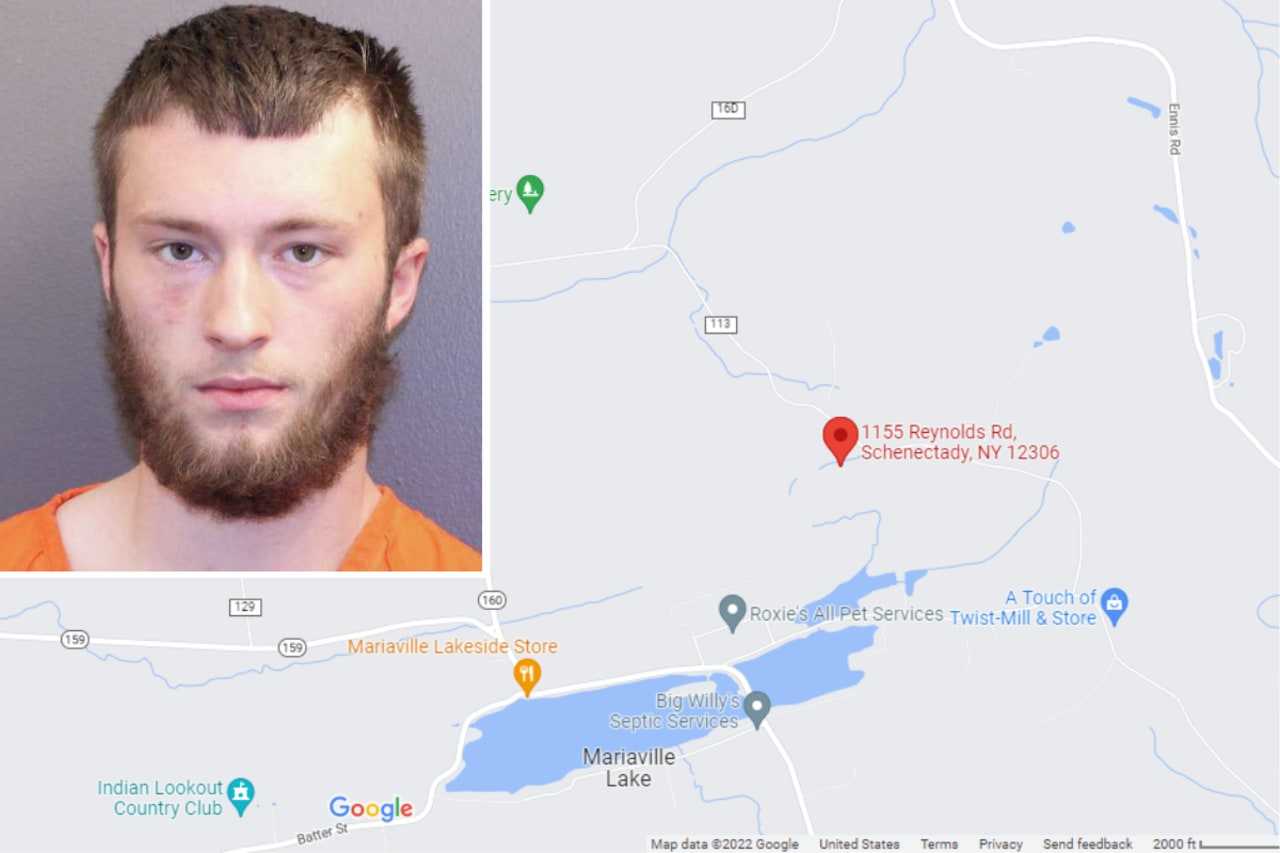 Nicholas Fiebka, age 19, is accused of fatally shooting his mother, Alesia Wadsworth, and stepfather, William Horwedel at a home on Reynolds Road in Princetown (indicated by the red pin) on Tuesday, Nov. 22.
