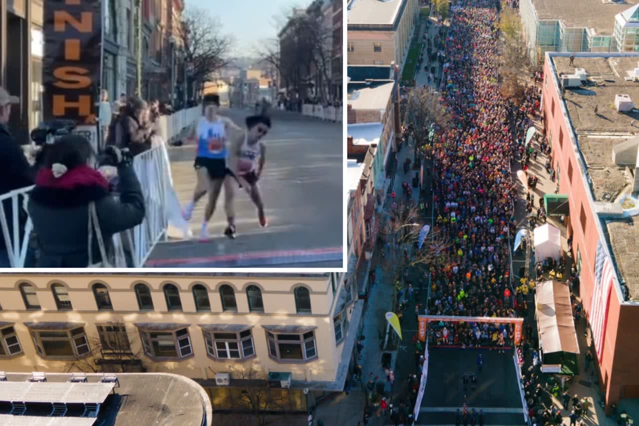 A runner has been disqualified following a collision at the Troy Turkey Trot 10K race on Thursday, Nov. 24, that has since gone viral on social media.