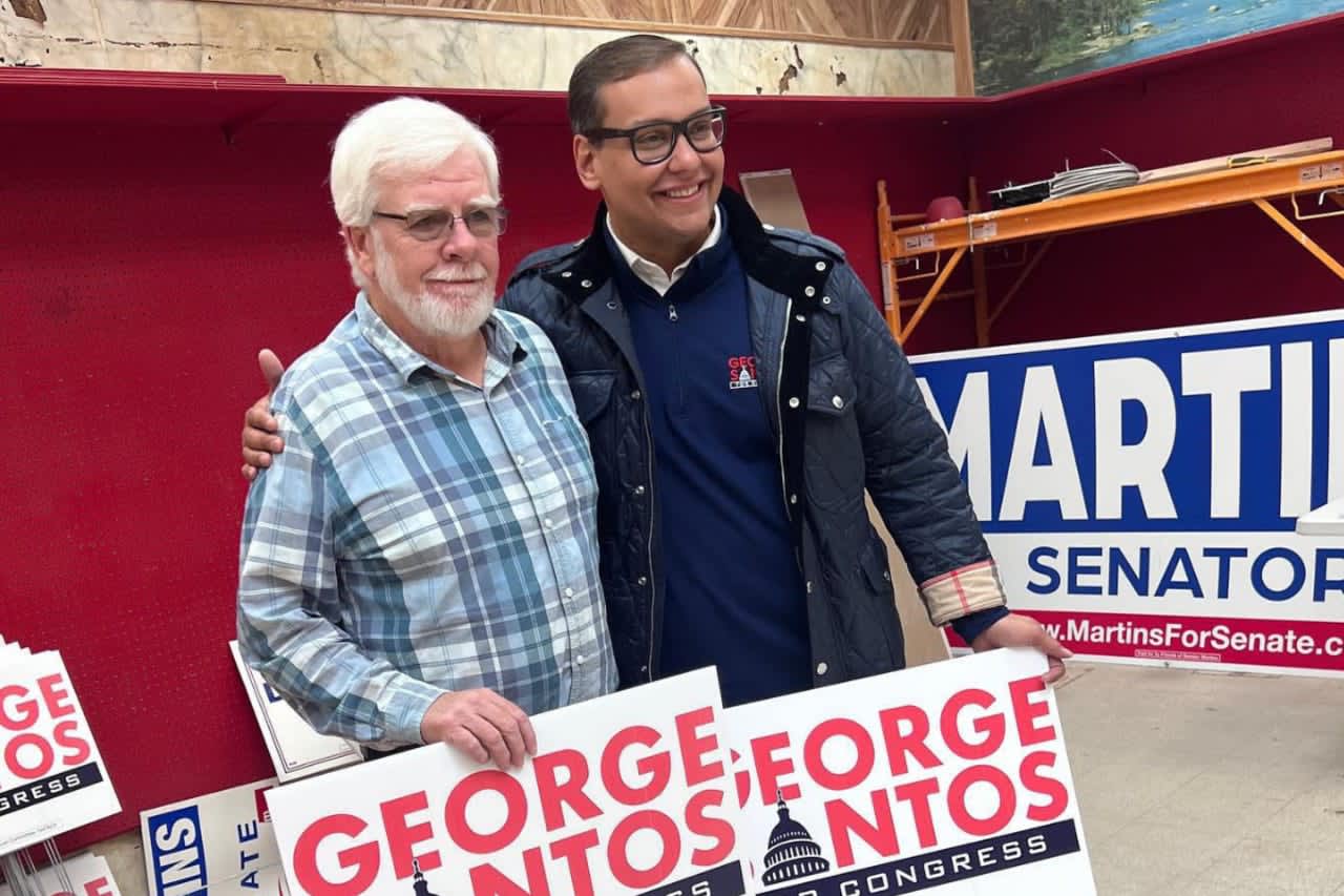 New York Rep. George Santos on the campaign trail leading up to the November 2022 midterm election.