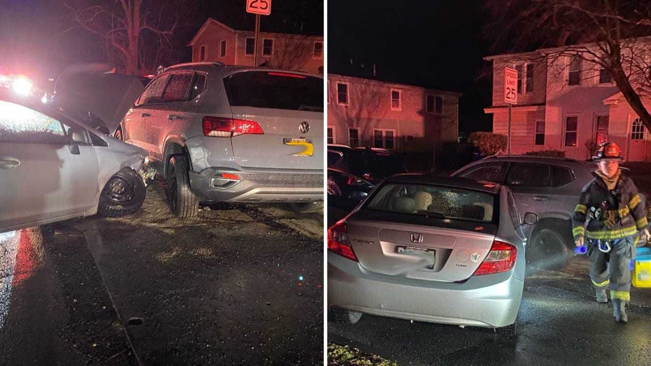 The three-car crash happened in Croton-on-Hudson on Benedict Boulevard.