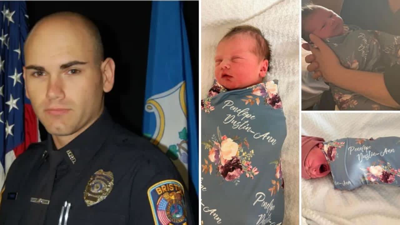 Penelope Dustin-Ann DeMonte, the newborn daughter of fallen Bristol Police Lt. Dustin DeMonte, was born on Monday, March 6.