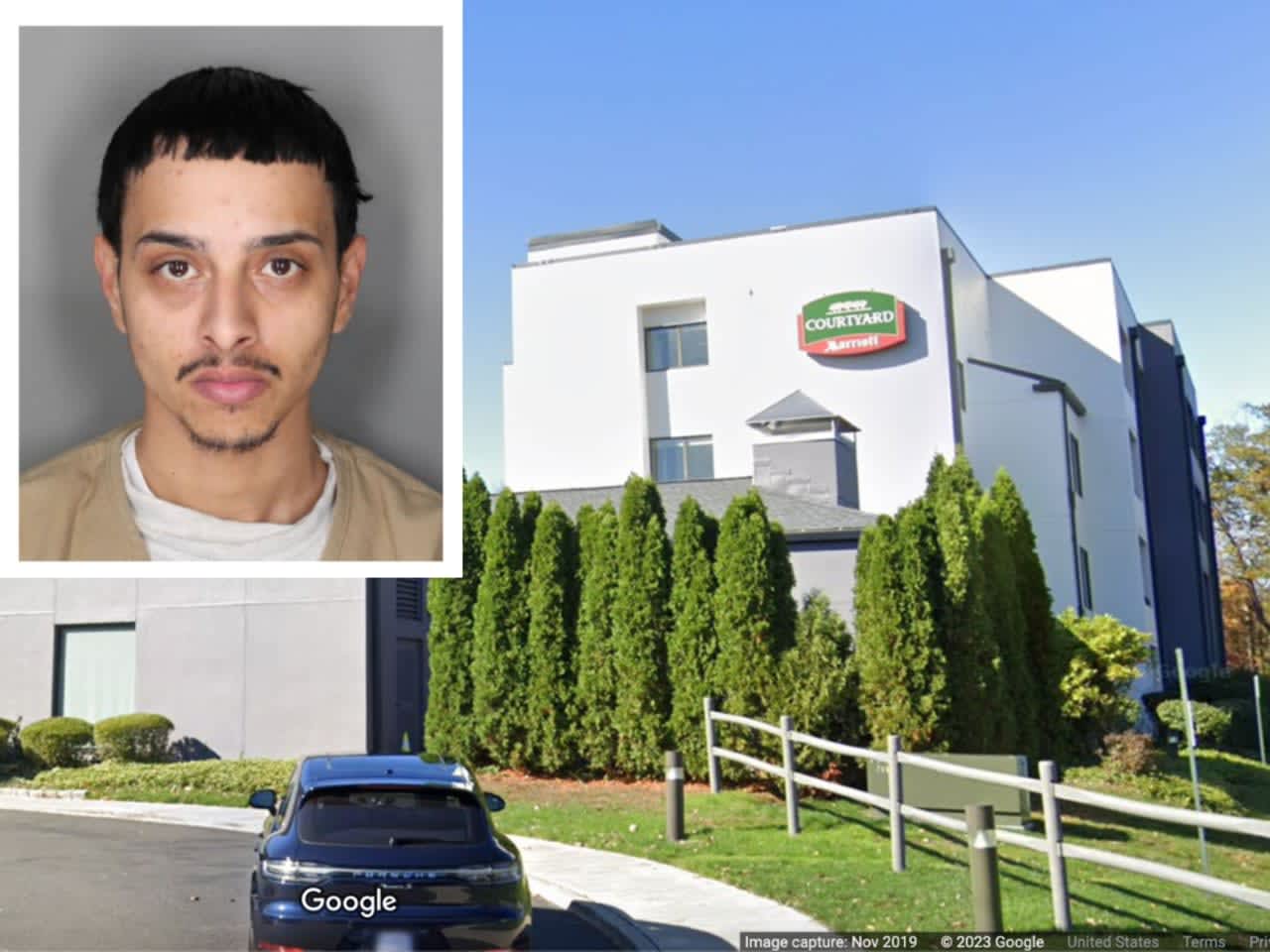 Brentwood resident Jose Nieves, age 28, is charged with robbing a Courtyard Marriott in Rye.