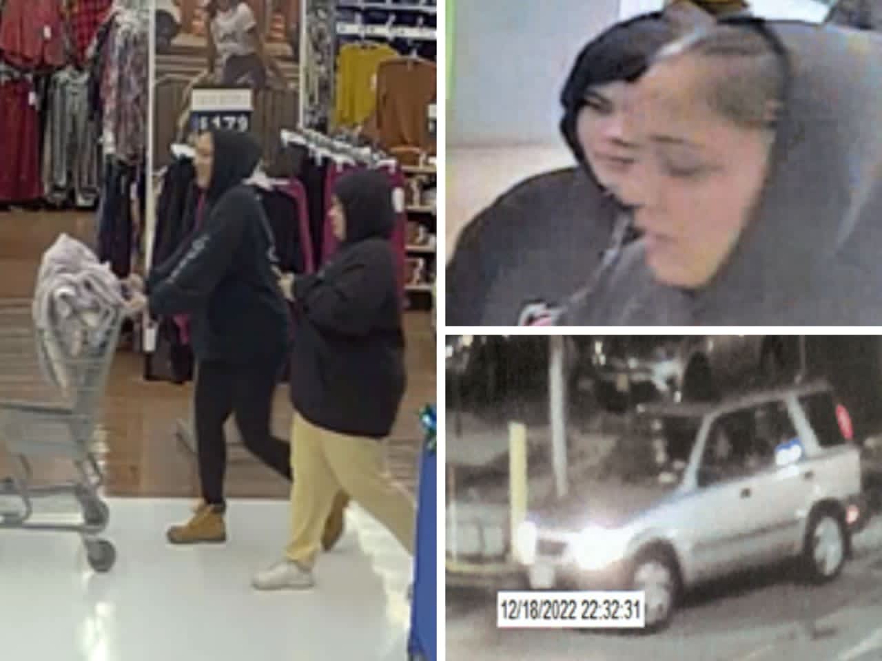 The two suspects alleged to have stolen a wallet at the Walmart in Mohegan Lake were caught on security footage.