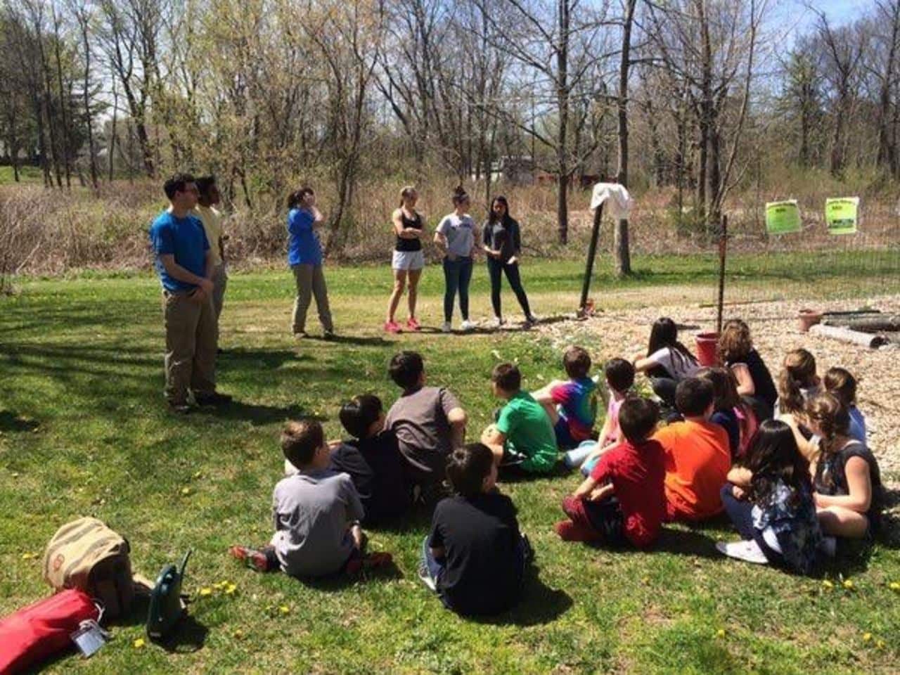 Third-grade students from Purchase Elementary School visited Manhattanville College on Friday to learn about Earth Day.