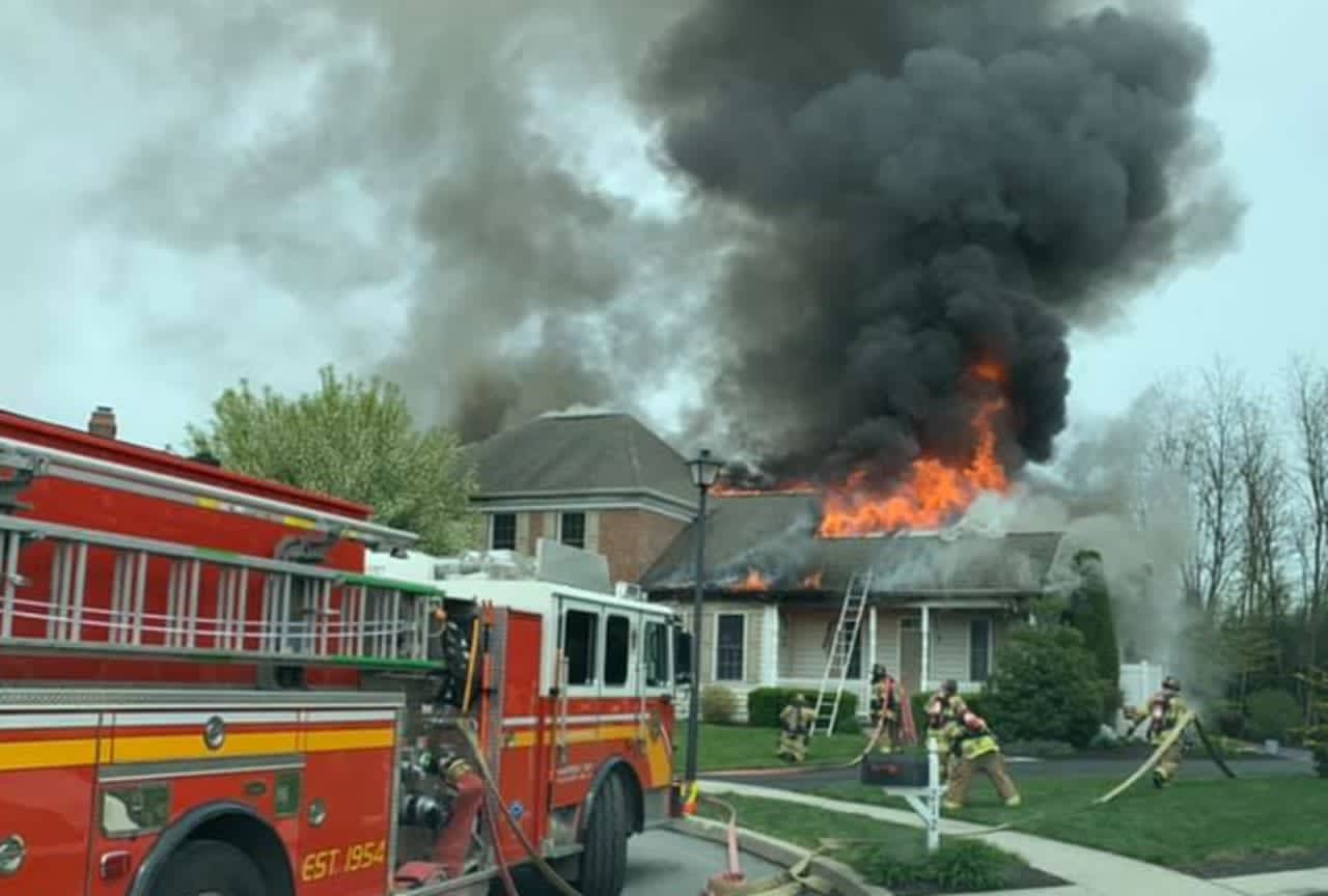 House fire in the 200 block of Saint James Court, Mechanicsburg, Pa.