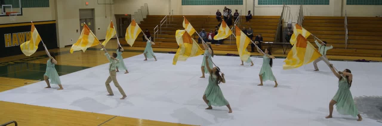 The Fair Lawn Winter Guard took first place in the USBands Old Bridge competition and its home show.