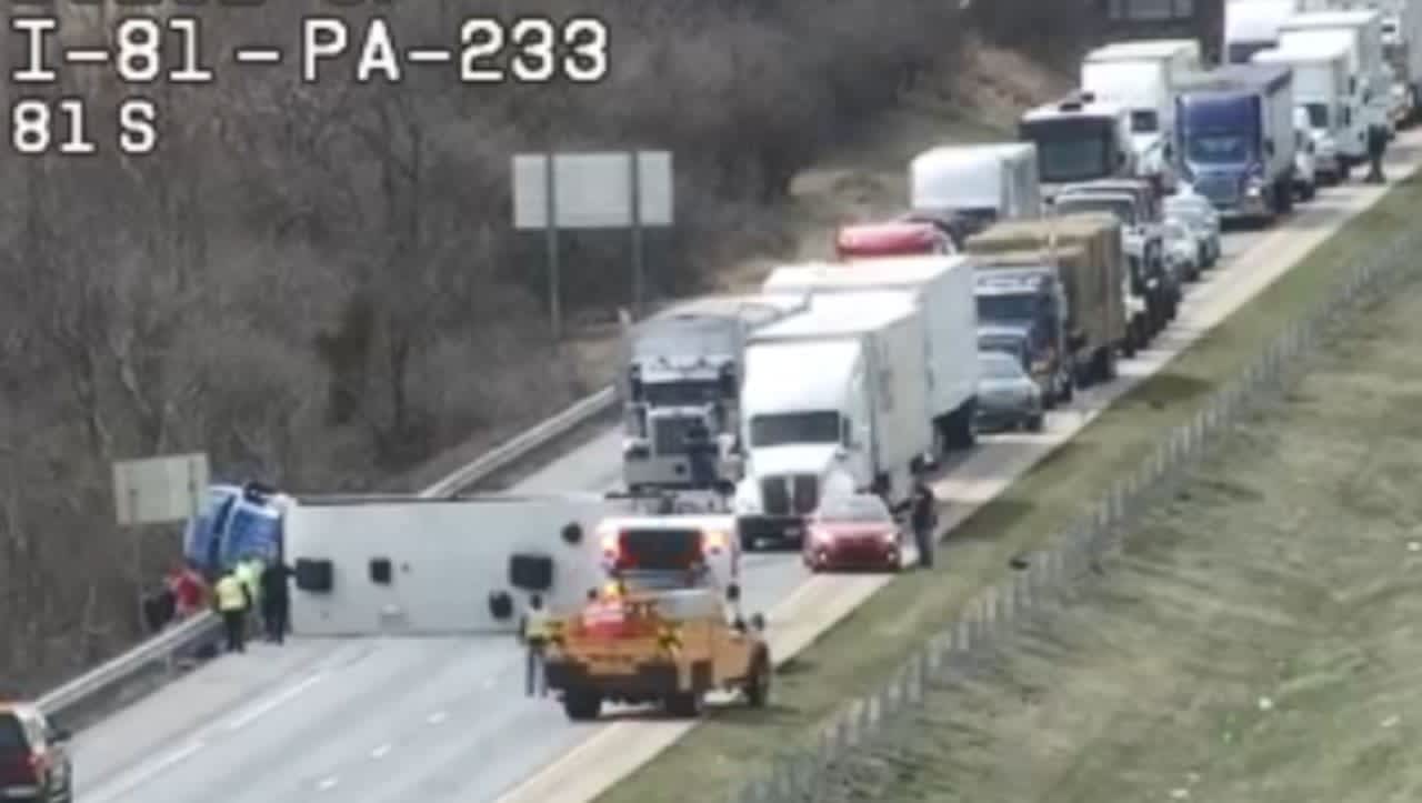 Tractor-trailer crash on I-81 Northbound by exit 29.