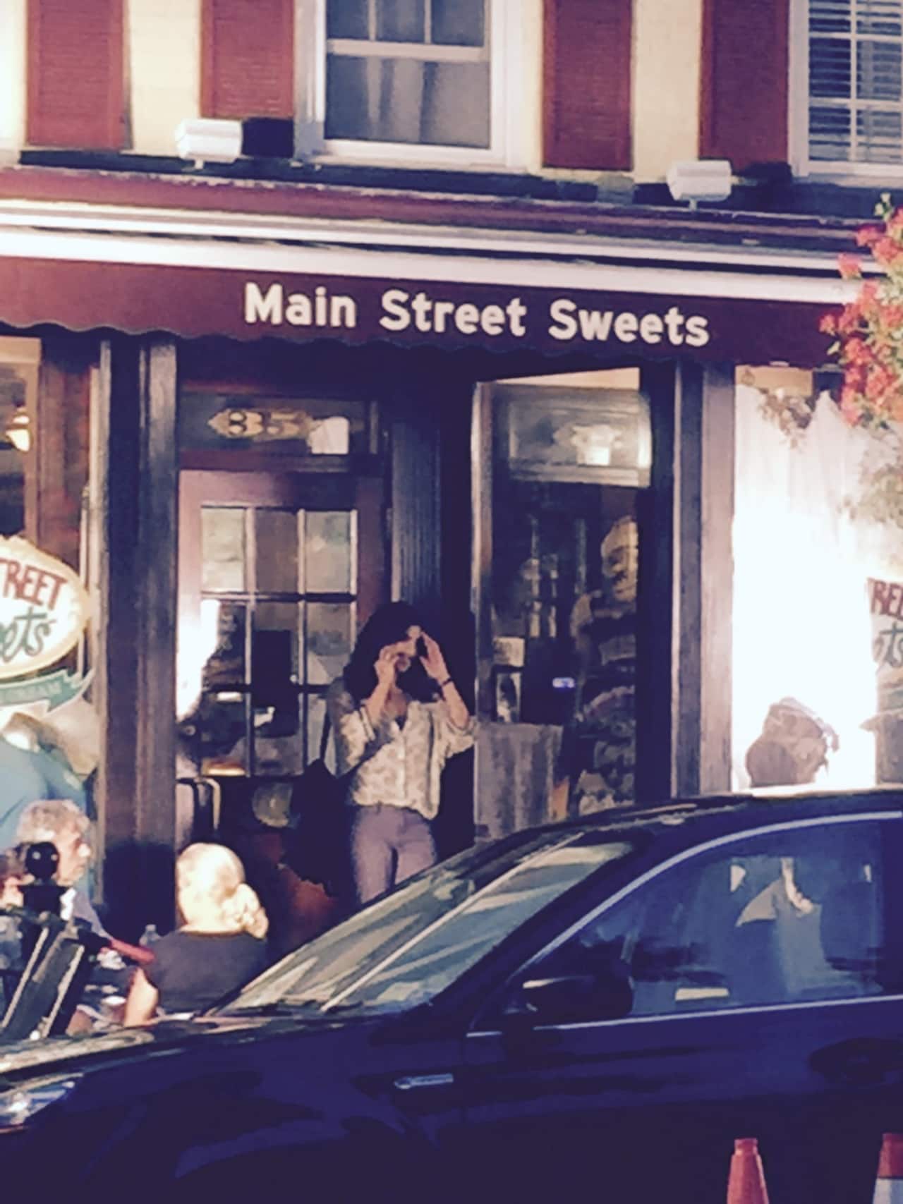 Priyanka Chopra, star of "Quantico," outside Main Street Sweets in Tarrytown.