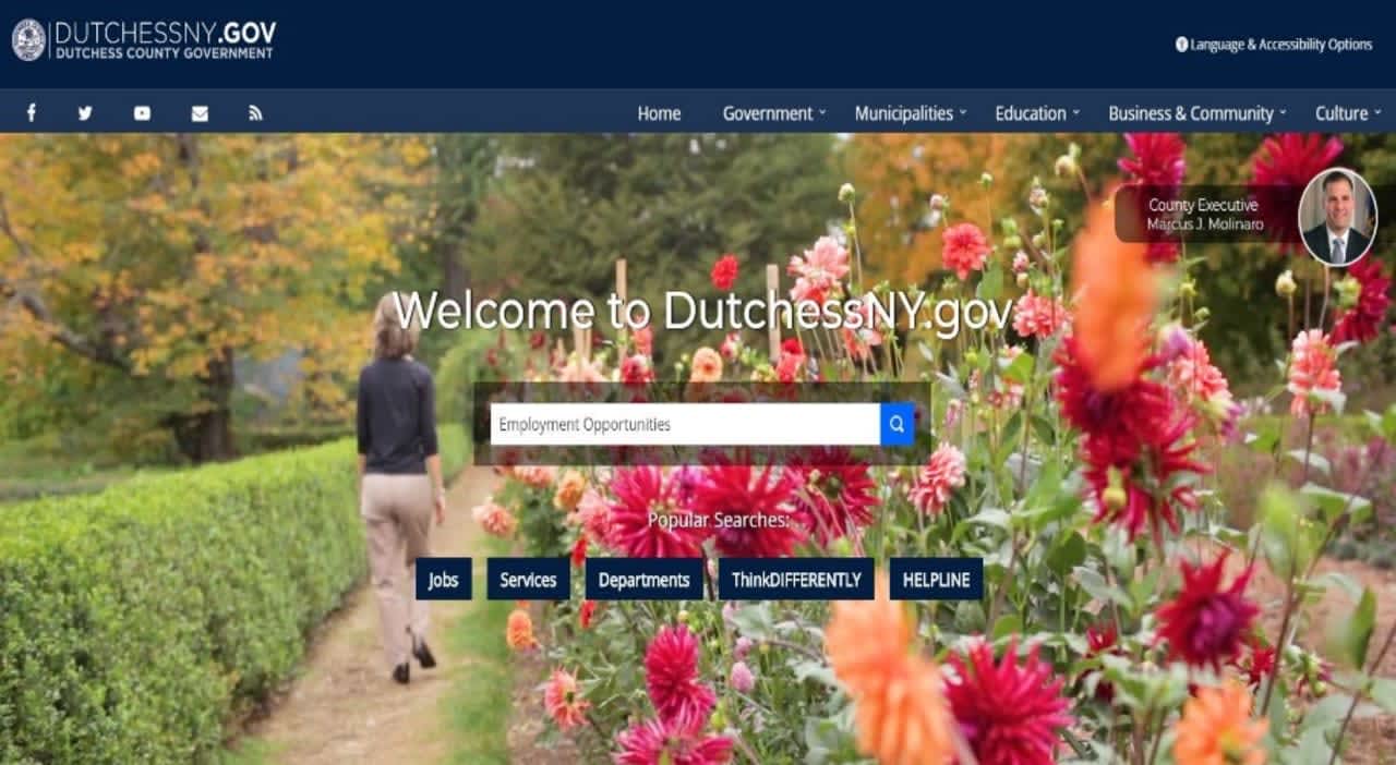 Homepage of the new Dutchess County website (dutchessny.gov)