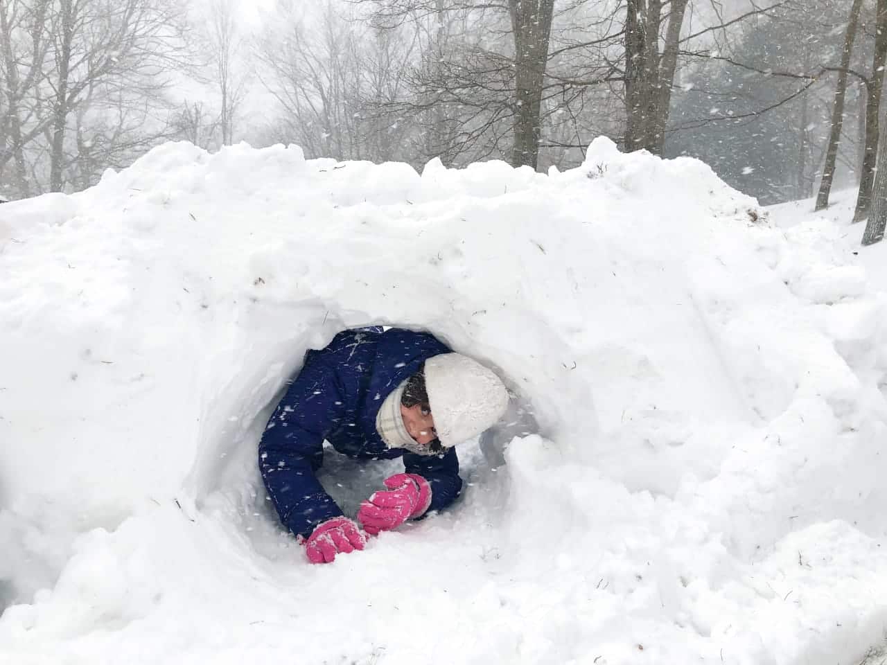 This Northern Westchester youngster had more than enough white stuff to have fun in the snow in Armonk.