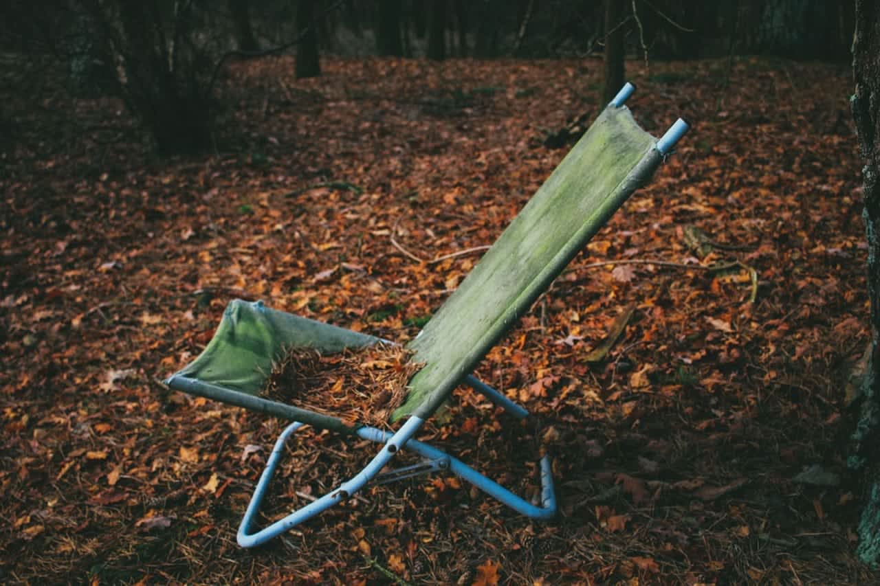 Lawn chair in autumn.
