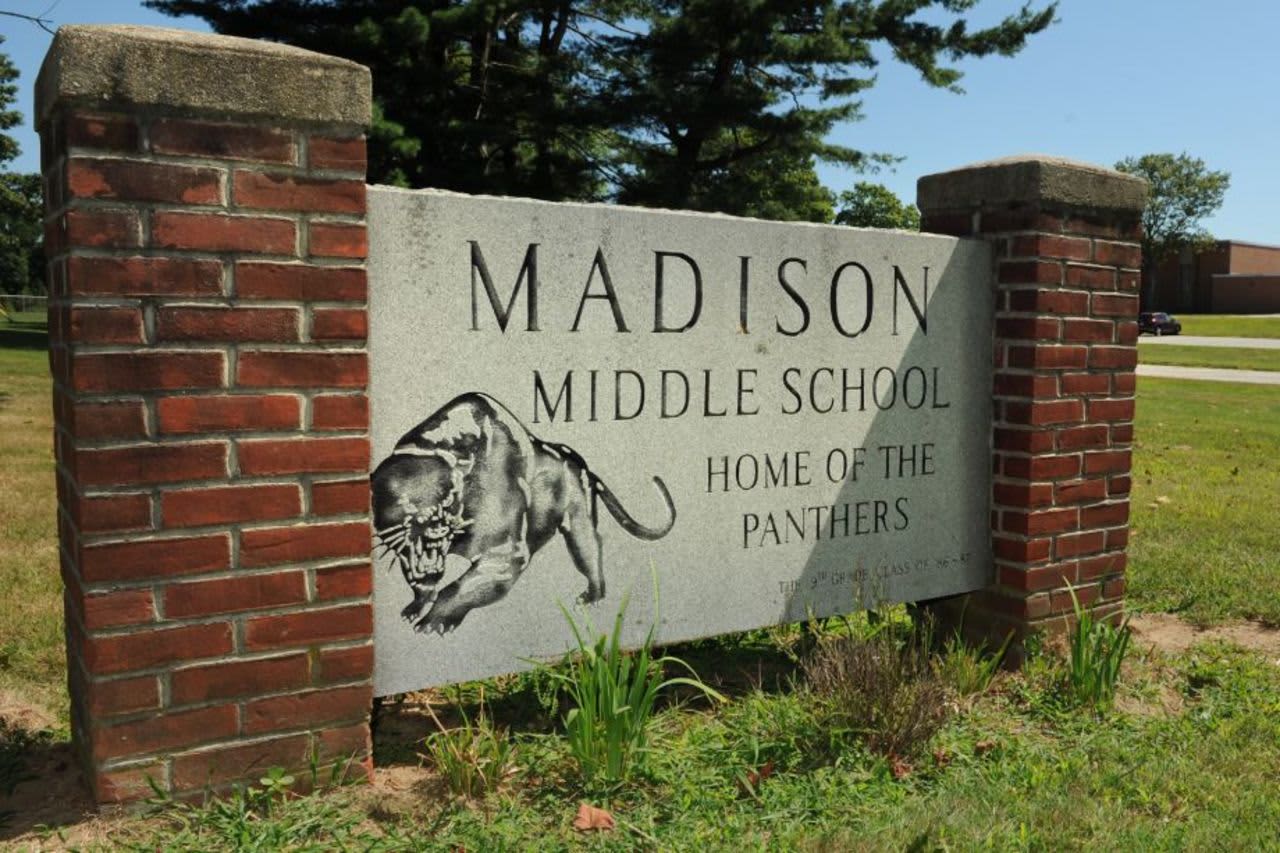 Madison Middle School in Trumbull is one of four polling places.