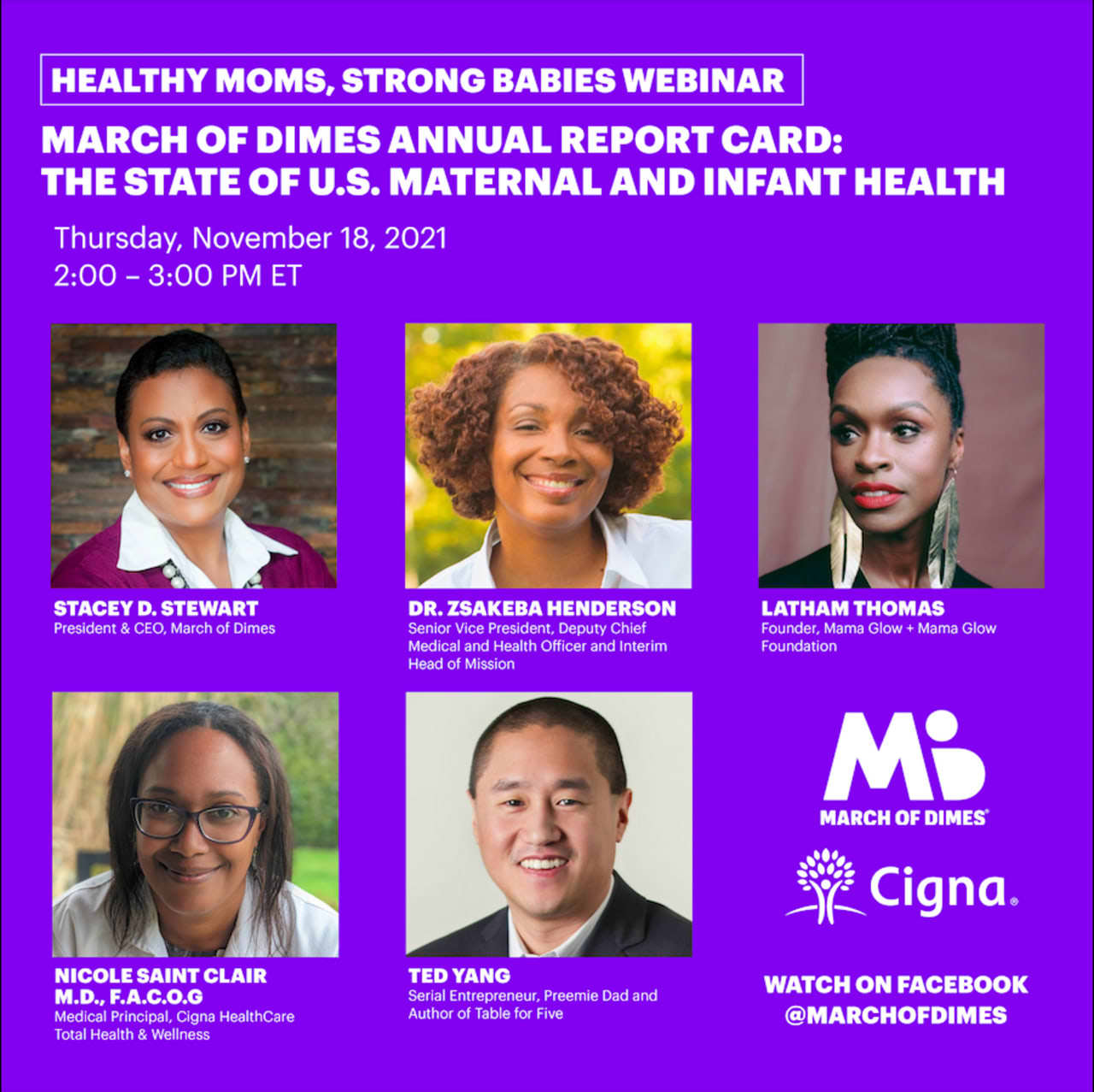 You can catch the webinar "Healthy Moms, Strong Babies" live at facebook.com/marchofdimes.